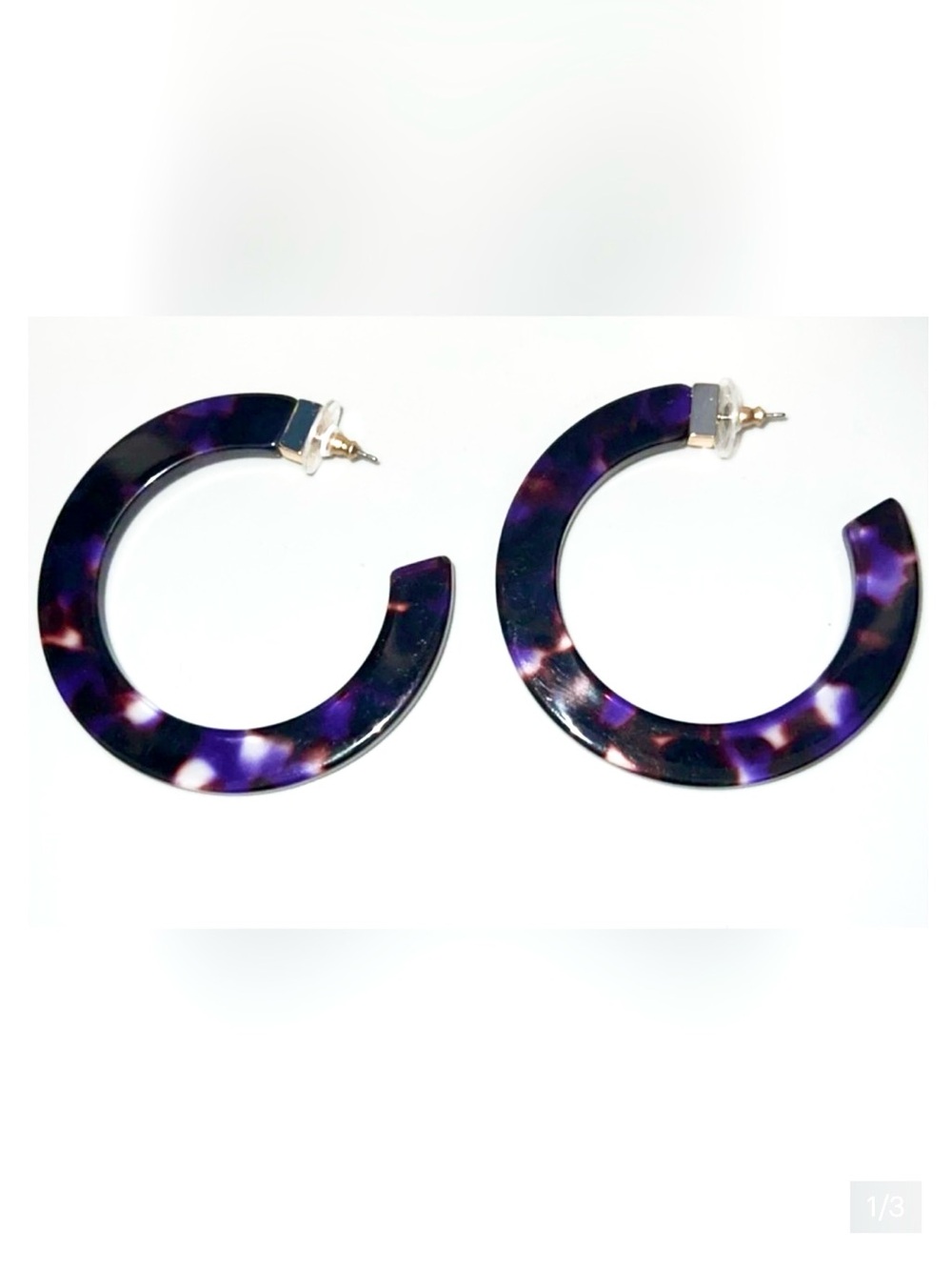 kate spade purple tortoise resin oversized hoops
